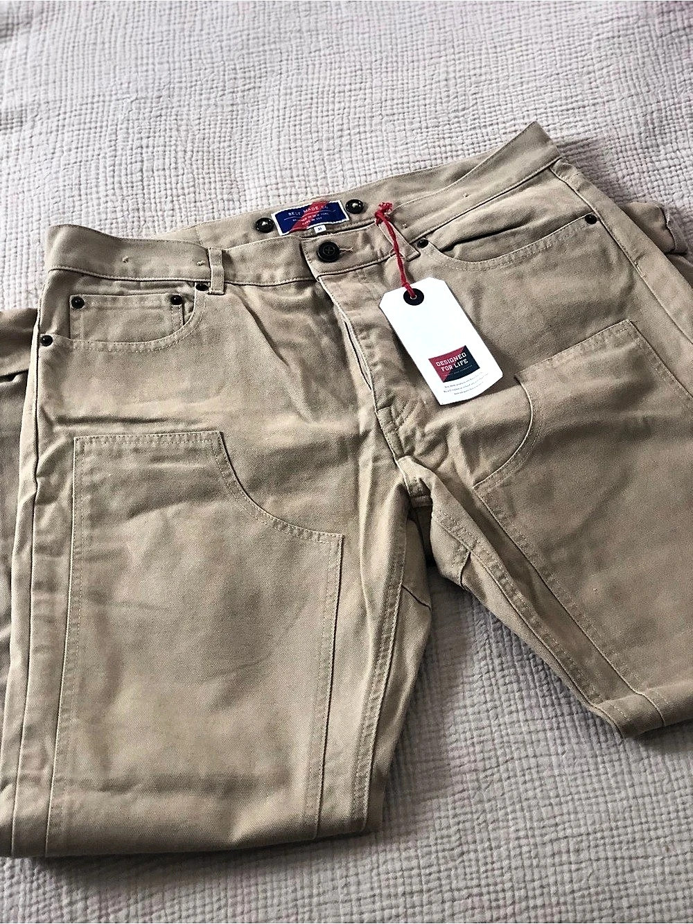 Best Made Co. Canvas Field Pant. Cargo Pants Beige Waist 33”. Made in USA.